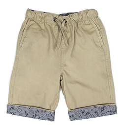 BIENZOE Jungen Baumwolle Köper Elastisch Taille Short Khaki Größe 10 von BIENZOE