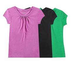 BIENZOE Mädchen Schnelltrocknend Kurzarm T-Shirt 3pc Satz G 10/12(9-10 Jahre) von BIENZOE