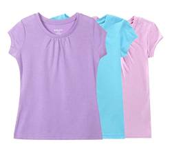 BIENZOE Mädchen Schnelltrocknend Kurzarm T-Shirt 3pc Satz K 4/5(4-5 Jahre) von BIENZOE