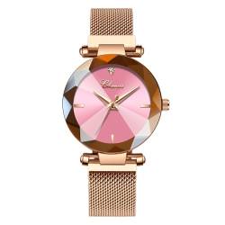 BIEWO Armbanduhr für Frauen Mode Stil Diamant Uhren Quarz Analog Damenuhr mit Edelstahlband Lässige Damenuhr Weibliche Armbanduhr Geschenk, rose von BIEWO