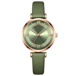 BIEWO Armbanduhr für Frauen – Modische Quarz-Analog-Damenuhr mit Lederband, lichtgrün, KRE-9079 von BIEWO