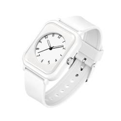BIEWO Damen-Quarz-Armbanduhr mit weißem Zifferblatt, Analog-Anzeige und buntem Armband, modische Armbanduhr für Frauen und Mädchen, weiß von BIEWO