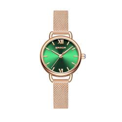 BIEWO Damen Uhr Armbanduhr für Frauen Mode Stil Quarz Analog Uhren Edelstahl Band Frauen Casual Damen Uhr Weibliche Armbanduhr Geschenk, Mesh Grün von BIEWO