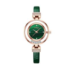 BIEWO Damen Uhr Quarz Analog Armbanduhr Mode Stil Uhren für Frauen Lederband Casual Damen Weibliche Armbanduhr Geschenk, grün von BIEWO