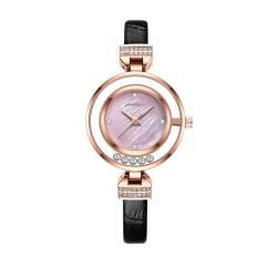 BIEWO Damen Uhr Quarz Analog Armbanduhr Mode Stil Uhren für Frauen Lederband Casual Damen Weibliche Armbanduhr Geschenk, rose von BIEWO