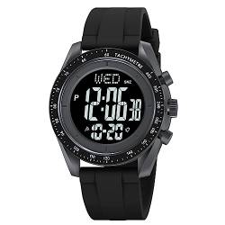 BIEWO Digitale Herren-Sportuhr mit Alarm, Countdown, Dualzeit, wasserdicht, ultradünn, Weitwinkel-Display, Armbanduhr für Männer und Frauen, dunkelgrau, Armband von BIEWO