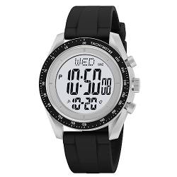 BIEWO Digitale Herren-Sportuhr mit Alarm, Countdown, Dualzeit, wasserdicht, ultradünn, Weitwinkel-Display, Armbanduhr für Männer und Frauen, hellgrau, Armband von BIEWO