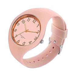 BIEWO Uhren für junge Frauen, Lady Jelly Serie Sport Silikonband Armbanduhr, elektronische Sipmle Krankenschwester Quarz Armbanduhr, rose von BIEWO