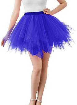 Karneval Erwachsene Damen 80's Tüllrock Tütü Röcke Tüll Petticoat Tutu Königsblau von BIFINI