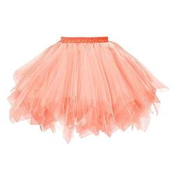 Karneval Erwachsene Damen 80's Tüllrock Tütü Röcke Tüll Petticoat Tutu Orange von BIFINI