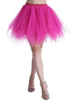 Karneval Erwachsene Damen 80's Tüllrock Tütü Röcke Tüll Petticoat Tutu Rose von BIFINI