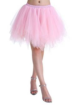 Karneval Erwachsene Damen 80's übergröße Tüllrock Tütü Röcke Tüll Petticoat Tutu Rosa von BIFINI