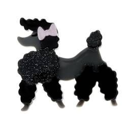 Schwarze Hundebroschen aus Acryl für Frauen Tier, Metall Zink Eisen von BIFRA