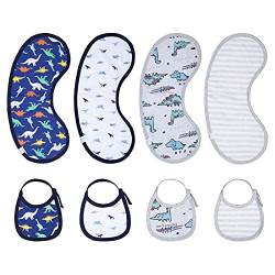 BIG ELEPHANT Weihnachten Unisex Baby Reine Baumwolle 8er Pack Spucktücher und Lätzchen Set Duschgeschenke für Jungen und Mädchen von BIG ELEPHANT