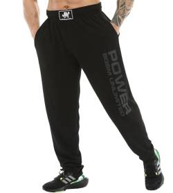 BIG SAM SPORTSWEAR COMPANY Herren Baggy Sweatpants mit Taschen, Oldschool Loose Fit Gym Pants, Basicschwarz, Klein von BIG SAM SPORTSWEAR COMPANY