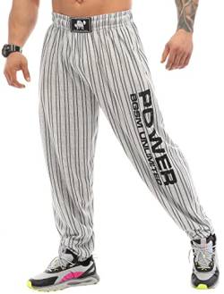 BIG SAM SPORTSWEAR COMPANY Herren Baggy Sweatpants mit Taschen, Oldschool Loose Fit Gym Pants, beige, Mittel von BIG SAM SPORTSWEAR COMPANY