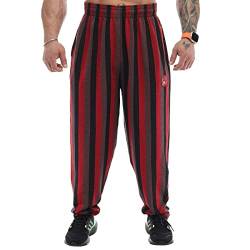 BIG SAM SPORTSWEAR COMPANY Herren Baggy Sweatpants mit Taschen, Oldschool Loose Fit Gym Pants, rot/black, X-Groß von BIG SAM SPORTSWEAR COMPANY