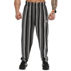 BIG SAM SPORTSWEAR COMPANY Herren Baggy Sweatpants mit Taschen Oversize Streifen Oldschool Trainingshose, Unbedruckt, Groß von BIG SAM SPORTSWEAR COMPANY