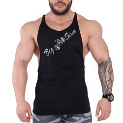 Big SM Sportswear MUSCLEWEAR Muskelshirt Tank Top Tanktop Achselshirt Stringer Bodybuilding Herren 2227 schwarz 3XL von BIG SM EXTREME SPORTSWEAR