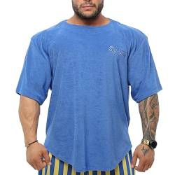 BIG SM SPORTSWEAR MUSCLEWEAR Frottee Ragtop Rag Top T-Shirt Bodybuilding Herren halbarm 3344-BLUE 3XL von BIG SM SPORTSWEAR MUSCLEWEAR