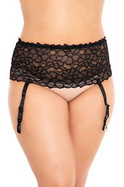 BIGGI BIG Flowers Spitze Strumpfgürtel Strapsgürtel Strumpfhalter Strapshalter-schwarz-52-54 von BIGGI BIG