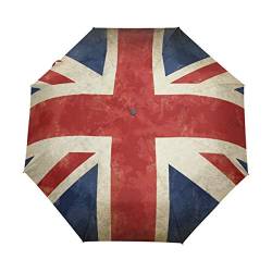 Bigjoke Regenschirm, 3-fach faltbar, automatisch, mit britischer Flagge, winddicht, leicht, kompakt für Jungen, Mädchen, Männer, Frauen von BIGJOKE
