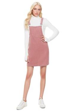 Damen-Overall-Kleid mit verstellbaren Trägern und Bündchen, A-Linie, Cord-Latzhose, Latztasche, Pink, XX-Large von BIGPETS