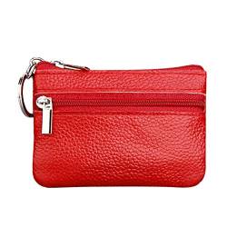 BIISDOST Geldbörsen Für Damen Brieftasche Für Reisepass Small Small Pouch Key Damentasche Reißverschluss Ring aus Brieftasche mit Geldbörse Kitkartenhüllen Blau Kitkartenhüllen Damen (Red, One Size) von BIISDOST