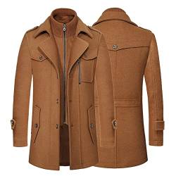 Herren Business Trenchcoat Sweatjacke Softshelljacke Freizeitjacke Herrenjacke Übergangsjacke Lang Mantel Einfarbig Jacke Wintermantel Männer Lange Wintermantel Winterjacke Windjacke Wanderjacke von BIISDOST