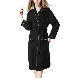 Pyjama Damen Kurzer Sleepwear Sommer Kimono Satin Kleidung Negligee Solide Nachtwäsche Herbst Pyjamas Set Morgenmantel V-Ausschnitt Sleepw Home Set Negligee Nachtkleid von BIISDOST