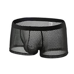 BIKETAFUWY Boxershorts Herren Unterwäsche Atmungsaktive Mesh Unterwäsche Mittlere Taille Freizeit Sport Unterhose Sexy Slips Männer 30 von BIKETAFUWY