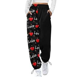 BIKETAFUWY Damen Jogginghose mit Schmetterlings-Print Frauen Sporthose Trendy Elastic Jogger Pant Leichte Bequeme Baggy Workout Sweatpants Loungehose mit Taschen von BIKETAFUWY