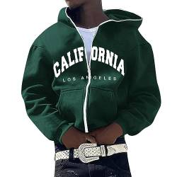 BIKETAFUWY Herren Y2K Jacke Zip Up Hoodies Sterne Motiv Graphics Harajuku für Paare Sweatshirt Vintage Kapuzenjacke Unisex Locker Sweatjacke mit Kapuze 90er E-Girl Top Veste Homme mi Saison von BIKETAFUWY