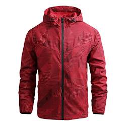 Regenjacke Herren Wasserdicht Atmungsaktiv Fahrrad Outdoorjacke Übergangsjacke Sport Dünn Wanderjacke Regenmantel Atmungsaktiv Wasserdicht Windbreaker Fahrradjacke Schwarz Fahrrad Softshelljacke von BIKETAFUWY