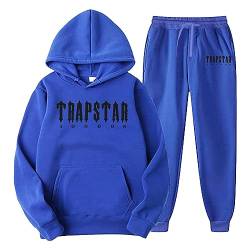 Trapstar Anzug Herren Trapstar Jogginganzug 2-teilig Herbst Leichte Trapstar Logo Trainingsanzug Sportanzug Tracksuit Unisex Jogging Anzug Set mit Hoodie und Hose Unisex Sportswear Suit S-3XL von BIKETAFUWY