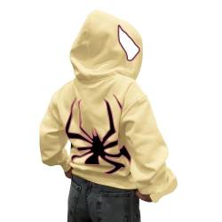 Y2k Zip Up Hoodie Herren Damen Spider Grunge Vintage Gothic Kapuzenjacke Halloween Hunny Kapuzenpullover Männer mit Backprint Streetwear für Paare Langarm Kapuzenpulli Frühling Herbst Winter von BIKETAFUWY