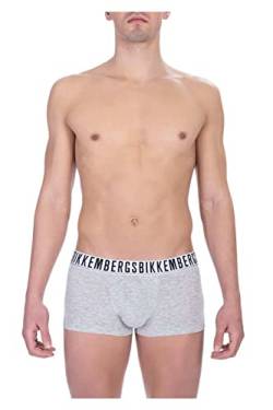 Bikkembergs Boxershorts für Herren, 2er-Pack, Boxershorts aus elastischer Baumwolle, Underwear, Artikel BKK1UTR01BI Pack Trunk, Melange Grey, M von BIKKEMBERGS