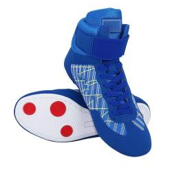 BILIKEYU Kinder Boxschuhe High Top Training Wrestling Schuhe Lange Stiefel Boxschuhe Wettkampftraining Kinder Sneaker Junge (Blue, 30.5 Little Child) von BILIKEYU