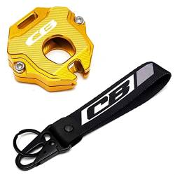 Motorradschlüsselabdeckung Case Shell Stickerei Abzeichen Schlüsselanhänger for CB650R CB500F CB500X CB125R CB300R CB1100 CB1000R (Color : KKCR Gold) von BINGYUAN