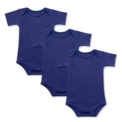 BINIDUCKLING Baby Jungen Body Kurzarm 3-Pack Dunkelblau 9 Monate von BINIDUCKLING