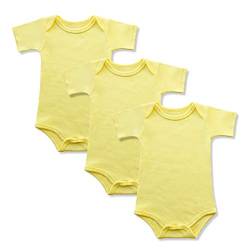 BINIDUCKLING Baby Jungen Body Kurzarm 3-Pack Gelb 24 Monate von BINIDUCKLING