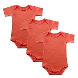 BINIDUCKLING Baby Jungen Body Kurzarm 3-Pack Orange 24 Monate von BINIDUCKLING