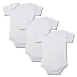 BINIDUCKLING Baby Mädchen Body Kurzarm 3-Pack Weiß 12 Monate von BINIDUCKLING