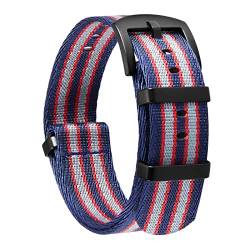 BINLUN Nylon Uhrenarmbänder Dick G10 Premium Ballistic Multicolor Ersatzuhrenarmbänder mit Schwarz/Silbe Edelstahlschnalle für Männer Frauen 18mm 20mm 22mm 24mm (Upgrade Design Version) von BINLUN