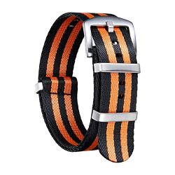 BINLUN Nylon Uhrenarmbänder Dick G10 Premium Ballistic Multicolor Ersatzuhrenarmbänder mit Schwarz/Silbe Edelstahlschnalle für Männer Frauen 18mm 20mm 22mm 24mm (Upgrade Design Version) von BINLUN