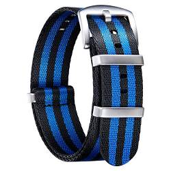 BINLUN Nylon Uhrenarmbänder Dick G10 Premium Ballistic Multicolor Ersatzuhrenarmbänder mit Schwarz/Silbe Edelstahlschnalle für Männer Frauen 18mm 20mm 22mm 24mm (Upgrade Design Version) von BINLUN