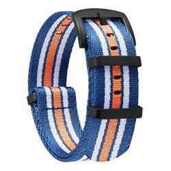 BINLUN Nylon Uhrenarmbänder Dick G10 Premium Ballistic Multicolor Ersatzuhrenarmbänder mit Schwarz/Silbe Edelstahlschnalle für Männer Frauen 18mm 20mm 22mm 24mm (Upgrade Design Version) von BINLUN