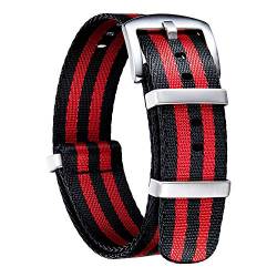 BINLUN Nylon Uhrenarmbänder Dick G10 Premium Ballistic Multicolor Ersatzuhrenarmbänder mit Schwarz/Silbe Edelstahlschnalle für Männer Frauen 18mm 20mm 22mm 24mm (Upgrade Design Version) von BINLUN