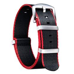 BINLUN Nylon Uhrenarmbänder Dick G10 Premium Ballistic Multicolor Ersatzuhrenarmbänder mit Schwarz/Silbe Edelstahlschnalle für Männer Frauen 18mm 20mm 22mm 24mm (Upgrade Design Version) von BINLUN