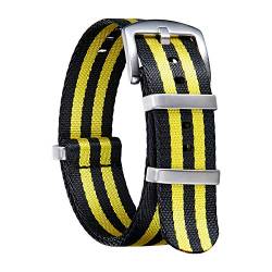 BINLUN Nylon Uhrenarmbänder Dick G10 Premium Ballistic Multicolor Ersatzuhrenarmbänder mit Schwarz/Silbe Edelstahlschnalle für Männer Frauen 18mm 20mm 22mm 24mm (Upgrade Design Version) von BINLUN